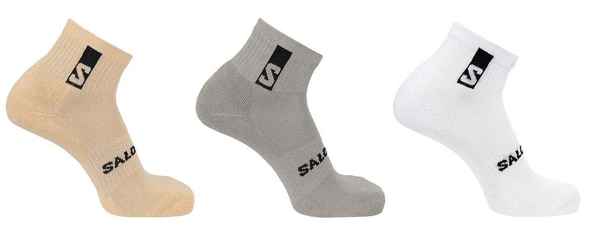 chaussettes Salomon Everyday Ankle 3 Pack - Vanilla Ice/Metal/Hazelnut