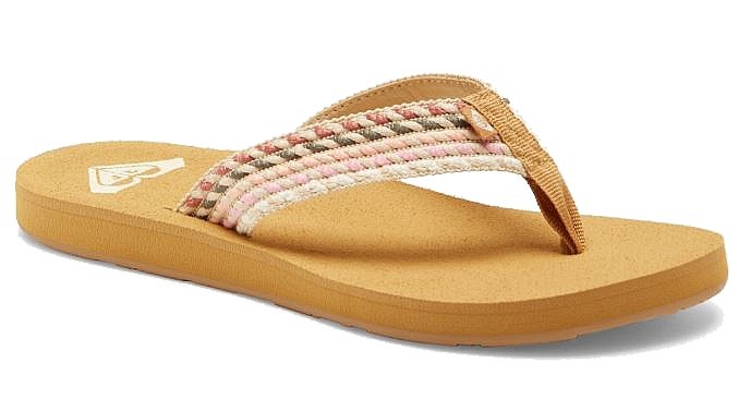 Roxy Porto Flip-flops Natural Wood Chanclas Roxy Porto Para Mujer