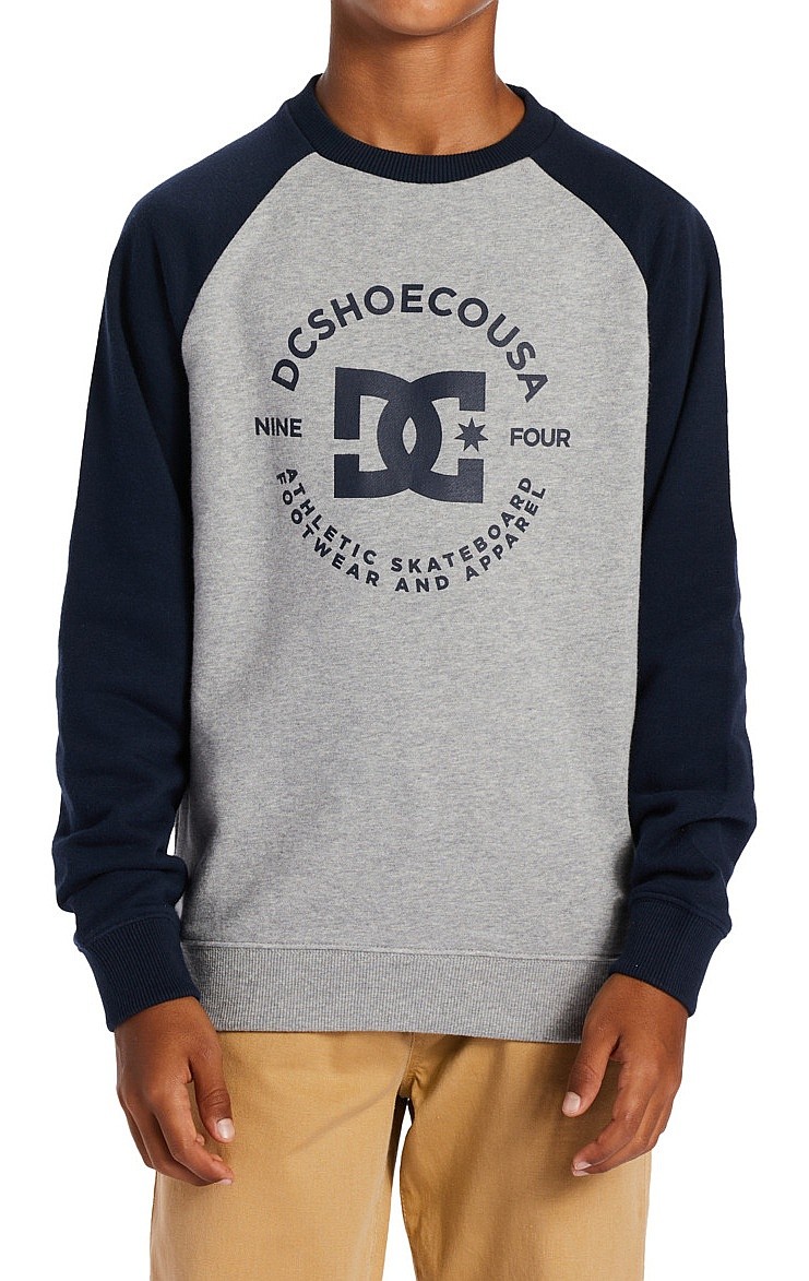 bluză DC Star Pilot Raglan Crew - XSBB/Heather Grey/Navy Blazer - boy´s
