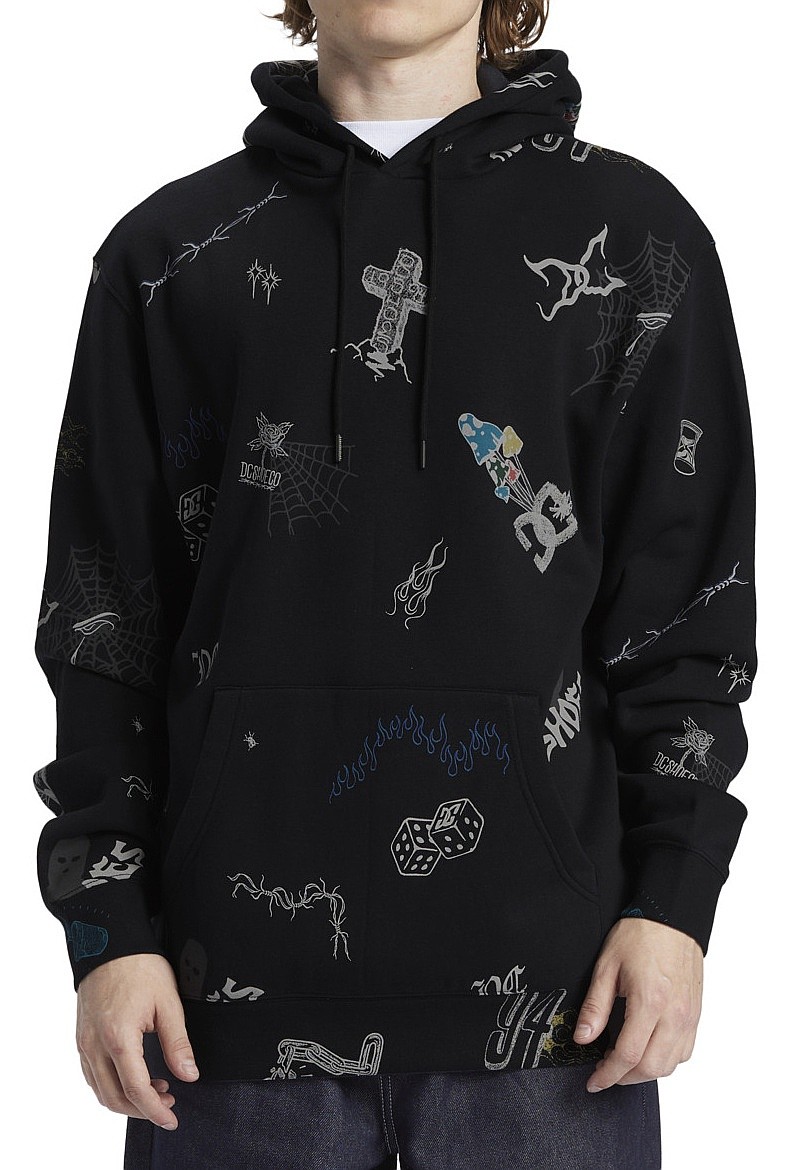 tréningfelső DC Scribble Pullover - XKWB/Black Scribble Print - men´s