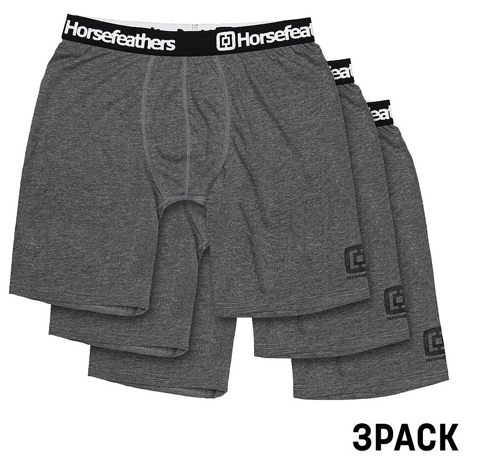 trenírky Horsefeathers Dynasty Long 3 Pack - Heather Anthracite