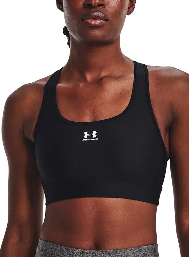 biustonosz Under Armour HeatGear Armour Mid Padless - Black/White