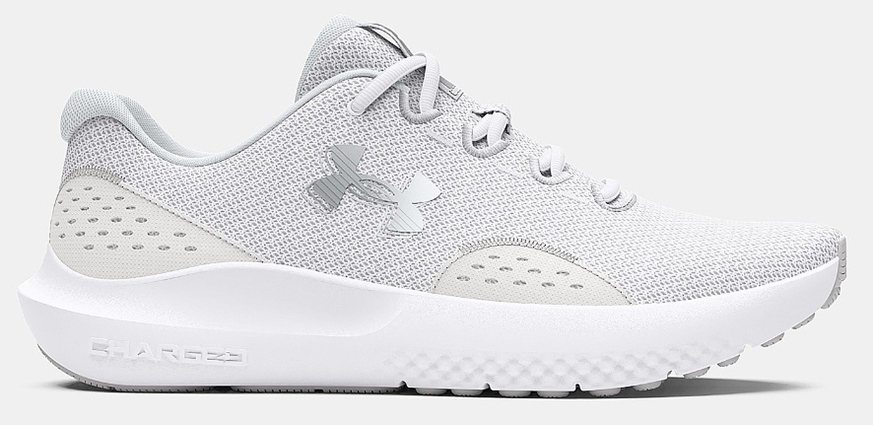 обувь Under Armour Charged Surge 4 - White/Distant Gray/Metallic Silver - women´s