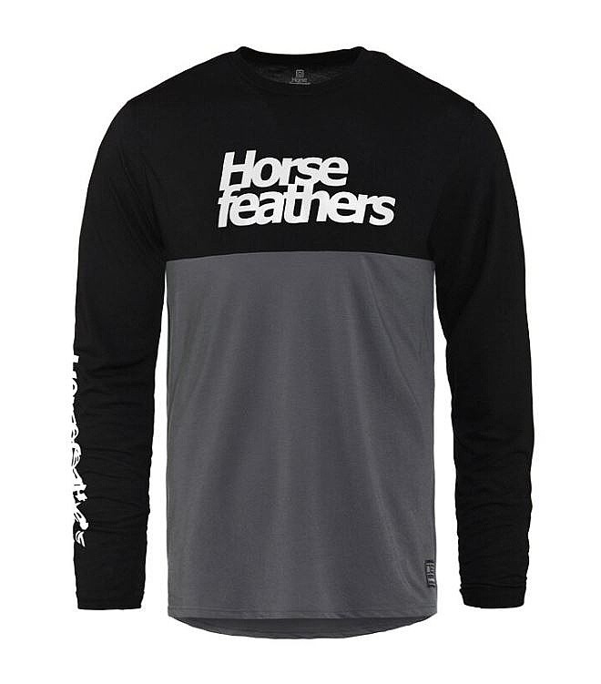 джерси Horsefeathers Fury LS - Black/Castlerock - men´s