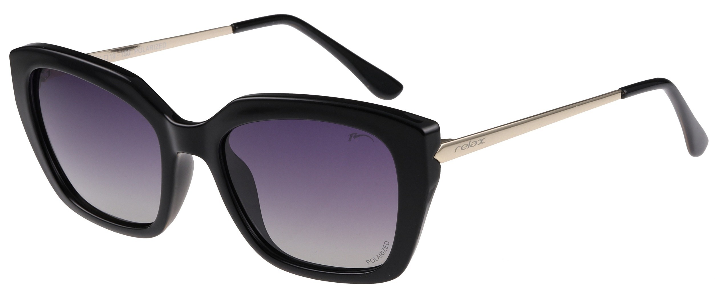 okulary Relax Fortuna - R0360A/Shiny Black/Gold/Grey Gradient/Polarized