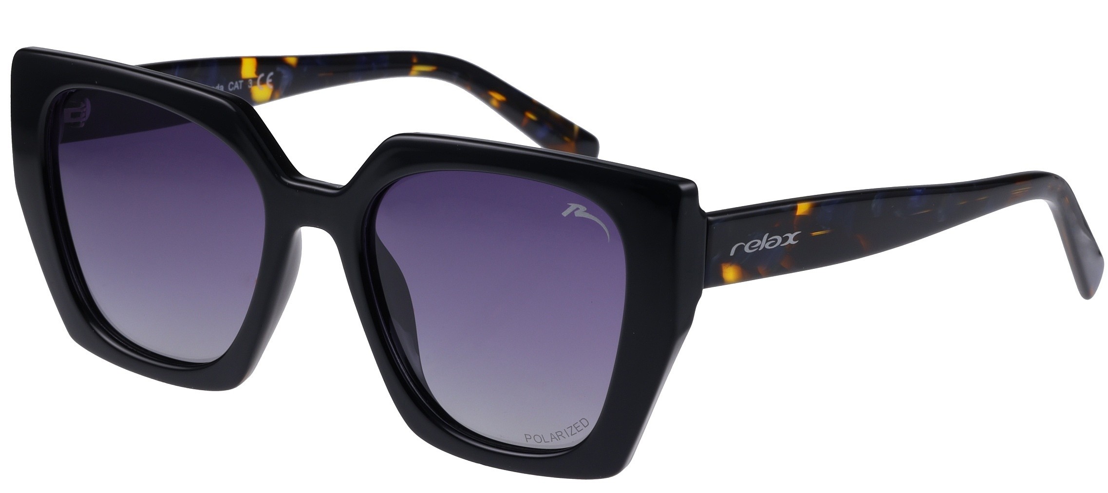 очки Relax Levanda - R0361A/Shiny Black/Demi/Grey Gradient/Polarized - women´s