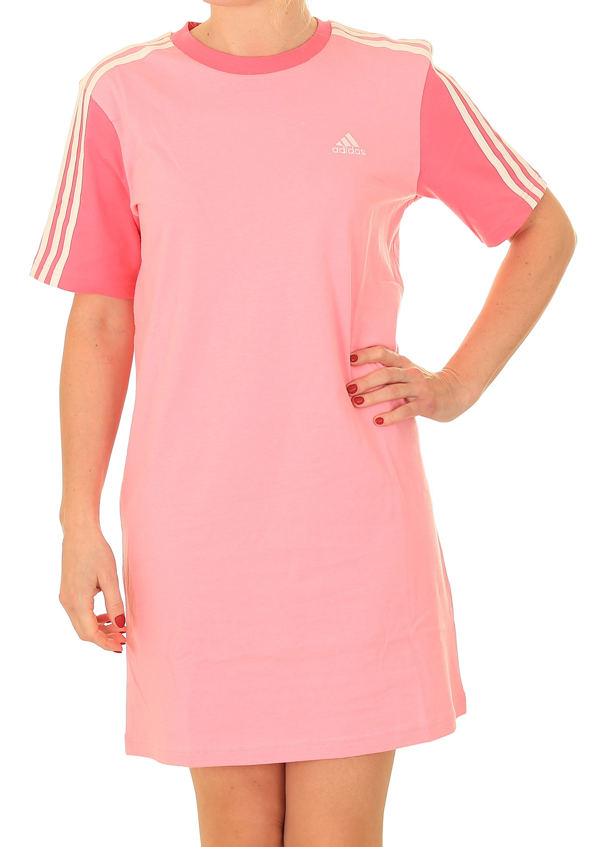 šaty adidas Performance 3 Stripes Boyfriend - Bliss Pink