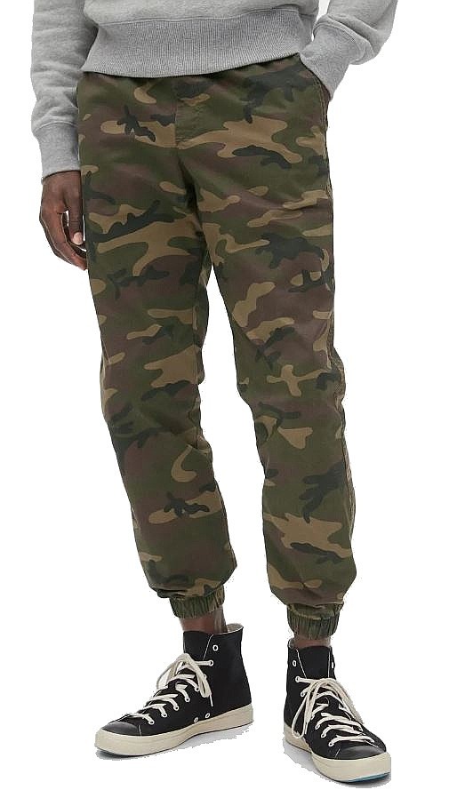 брюки GAP Slim Canvas Joggers GapFlex - Green Camo - men´s