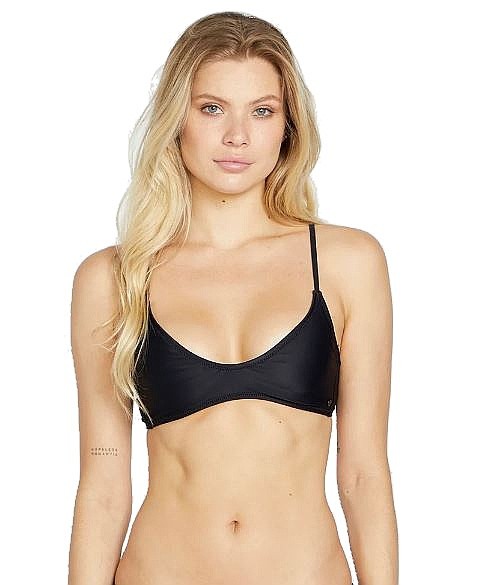 badplagg Volcom Simply Solid Crop - Black - women´s