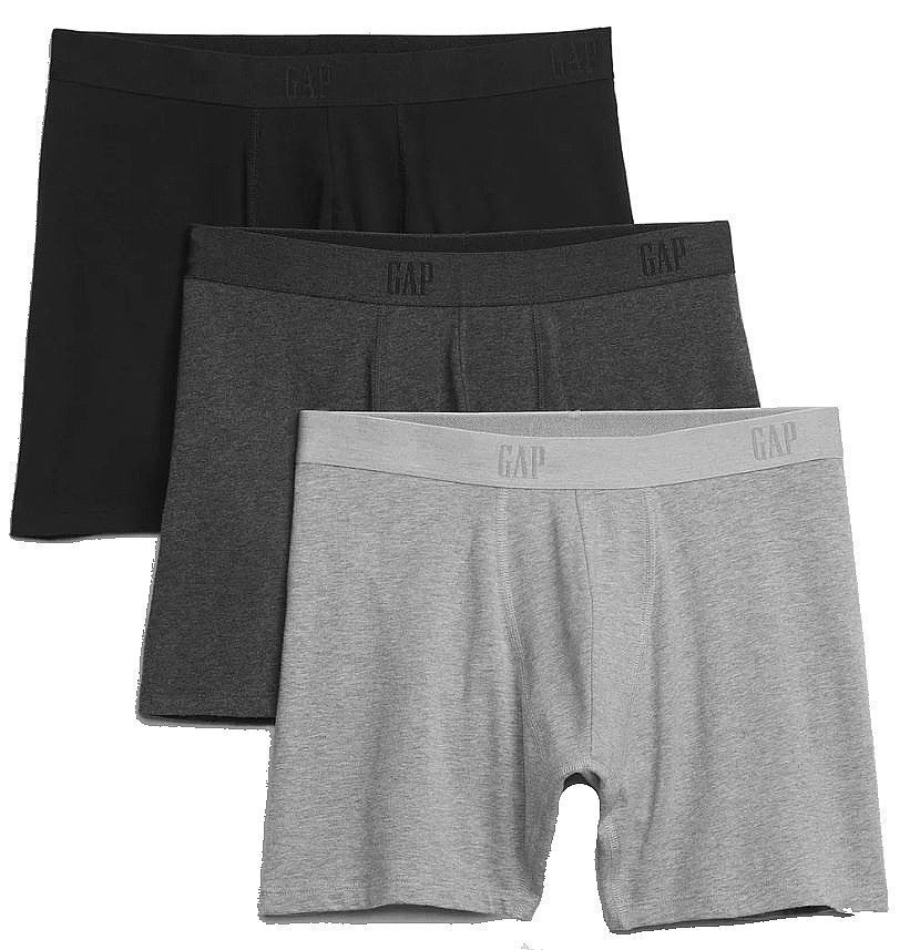 trenírky GAP Jersey Boxer Briefs 3 Pack - True Black Multi