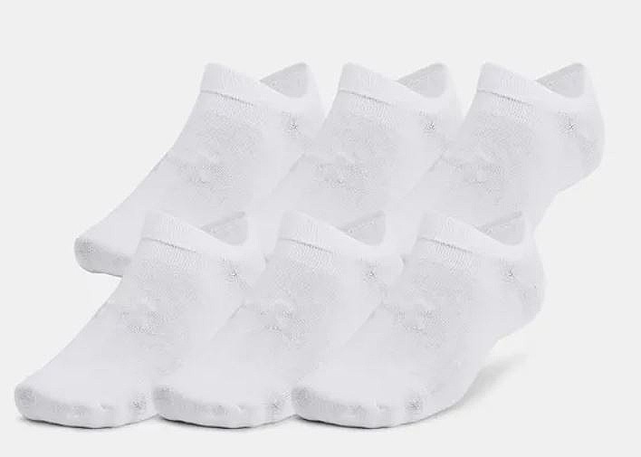calcetines Under Armour Essential No Show 6 Pack - White/White
