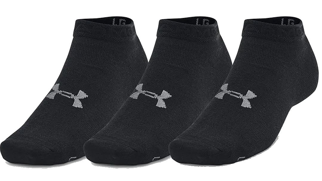 socks Under Armour Essential Low Cut 3 Pack - Black/Black