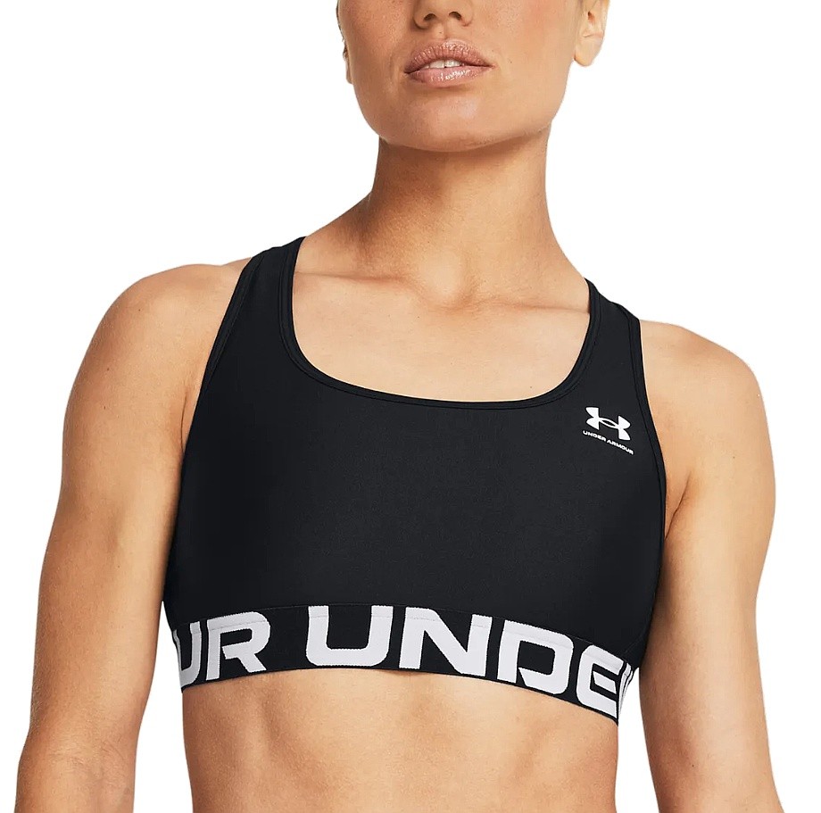 soutien-gorge Under Armour HeatGear Authentics Mid - Black/White - women´s