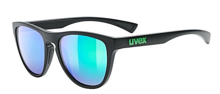 des lunettes Uvex ESNTL Spirit - Black Matt/Mirror Green