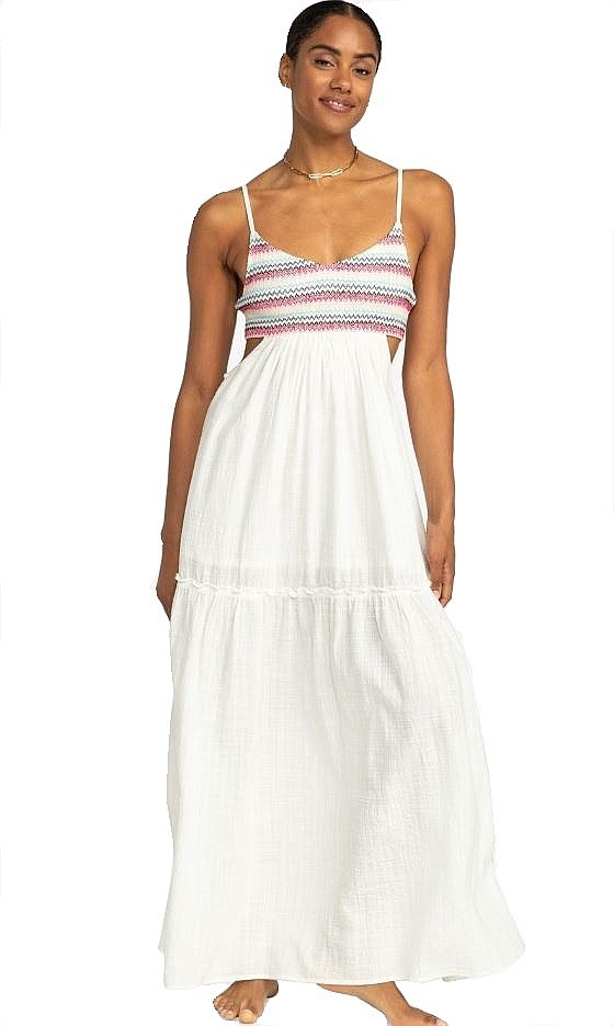 robe Roxy Hot Tropics Maxi Solid - WBK0/Snow White - women´s