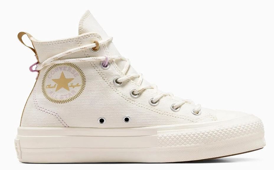 topánky Converse Chuck Taylor All Star Lift Platform Jacquard Hi - A08767/Egret/Utility Sunflower