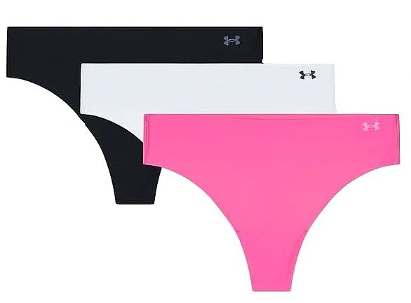 Slip Under Armour Pure Stretch No Show Thong 3 Pack - Astro Pink/Halo Gray - women´s