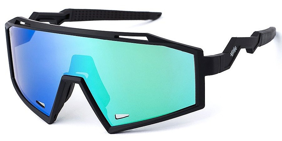 des lunettes Pitcha Thunder - Black/Green Mirrored