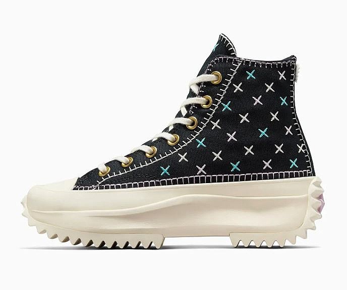 обувь Converse Run Star Hike Platform Crafted Stitching Hi - A08733/Black/Egret/Gold