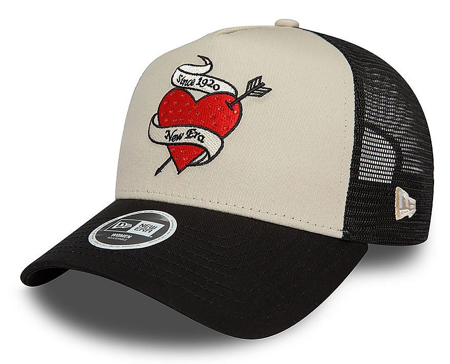 casquette New Era 9FO AF RhinestoneTrucker Branded - Stone/Black - women´s