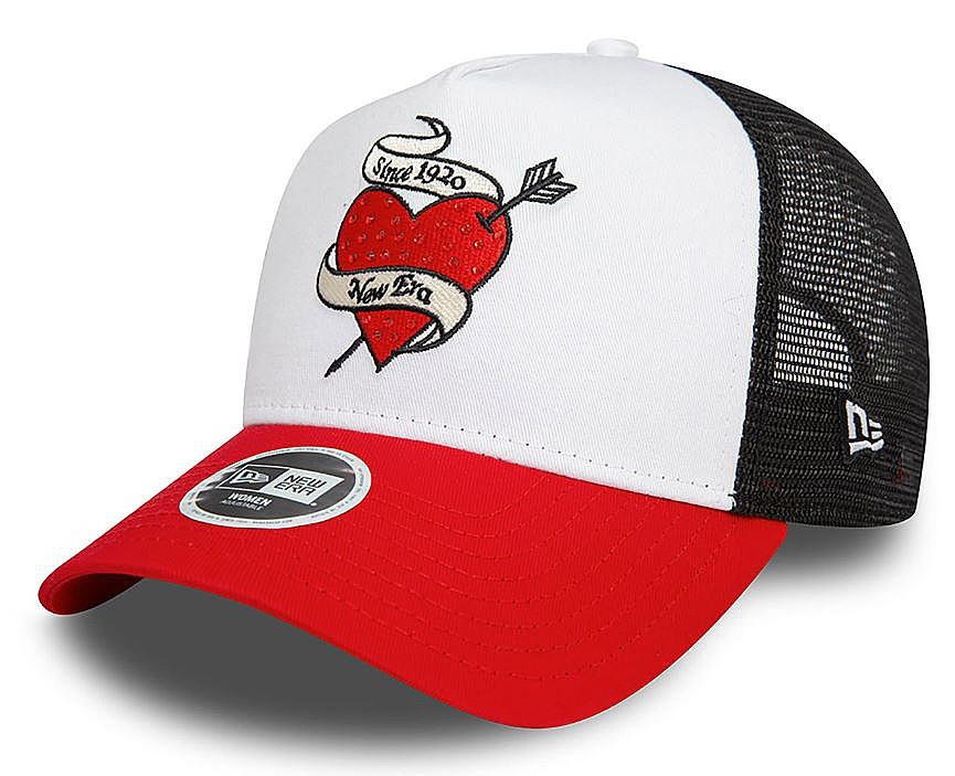 Kappe New Era 9FO AF RhinestoneTrucker Branded - White/Red/Black - women´s