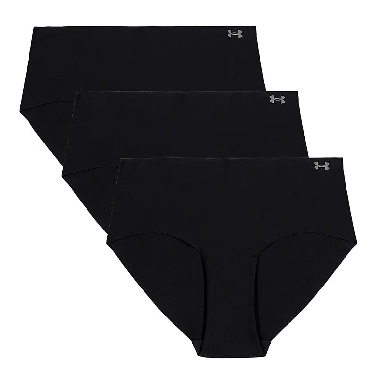 Slip Under Armour Pure Stretch No Show Hipster 3 Pack - Black/Steel - women´s