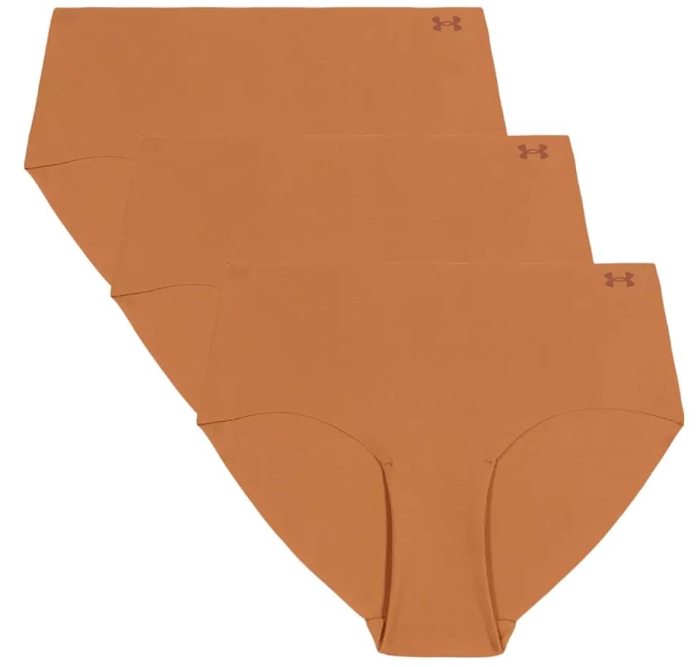 Slip Under Armour Pure Stretch No Show Hipster 3 Pack - Brown - women´s