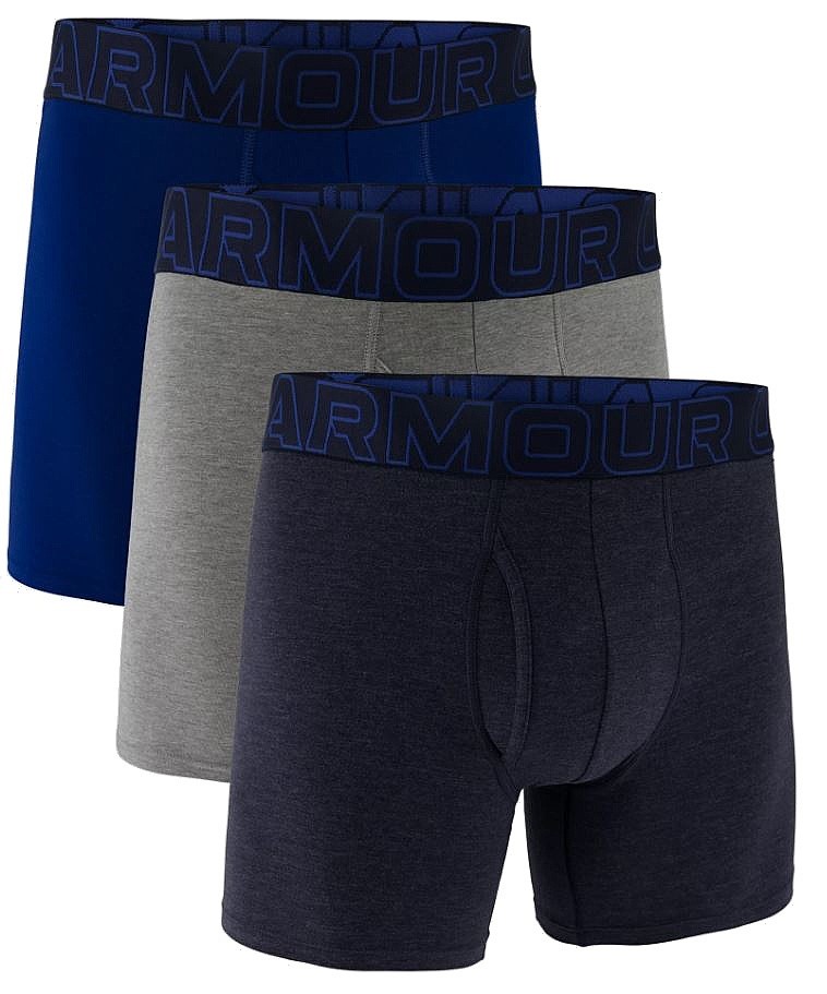 trenírky Under Armour Perf Tech Cotton 6in 3 Pack - Midnight Navy/Steel Full Heather/Castlerock