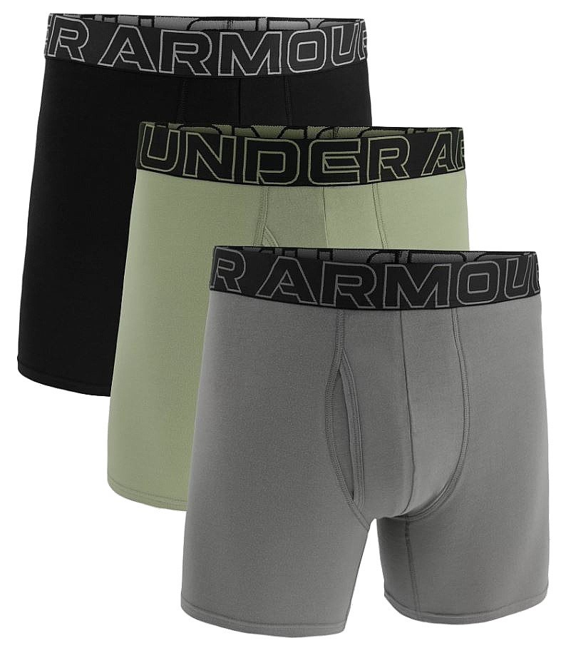 short Under Armour Perf Tech Cotton 6in 3 Pack - Clay Green/Grove Green - men´s