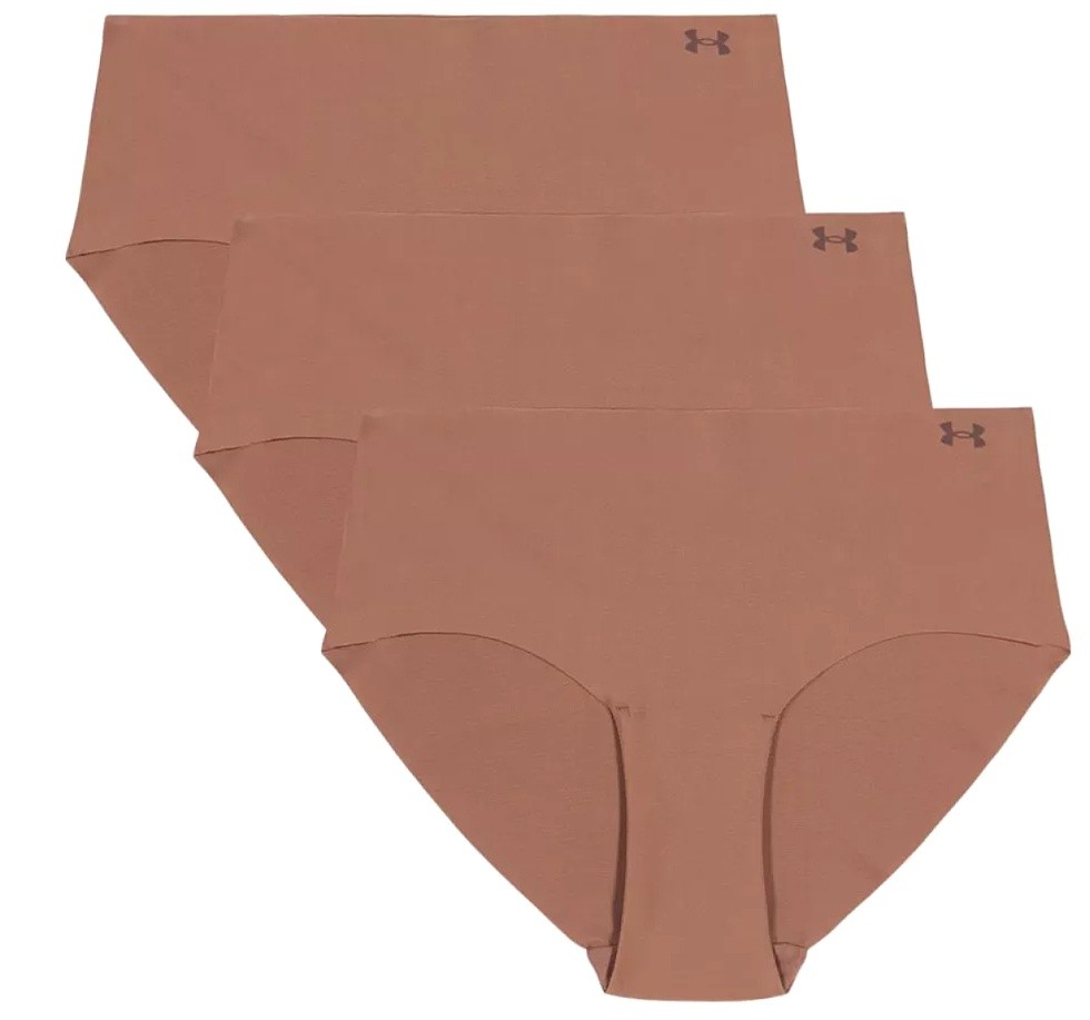 Slip Under Armour Pure Stretch No Show Hipster 3 Pack - Hue/Brown - women´s