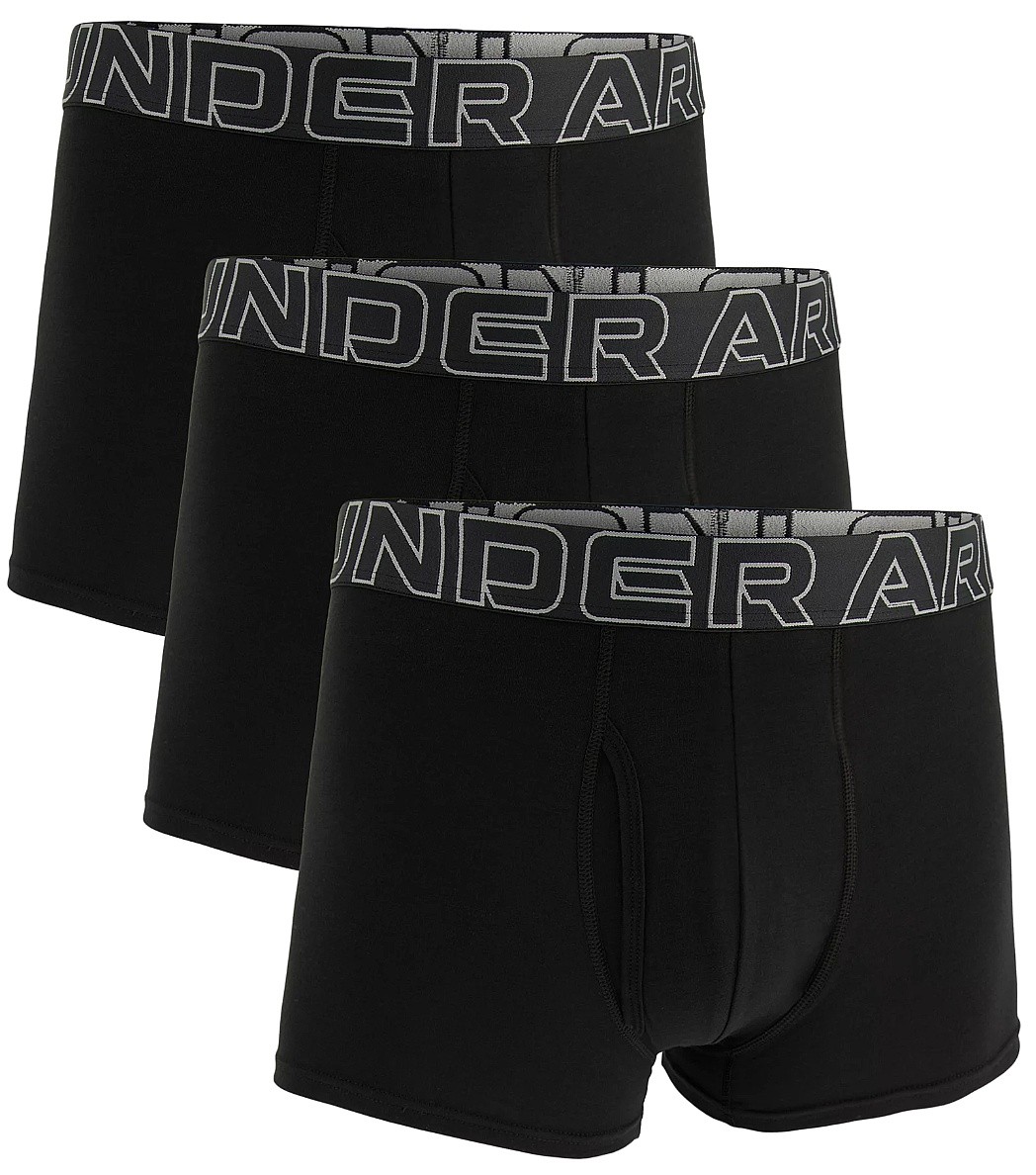 short Under Armour Performance Cotton 3in 3 Pack - Black/Steel - men´s