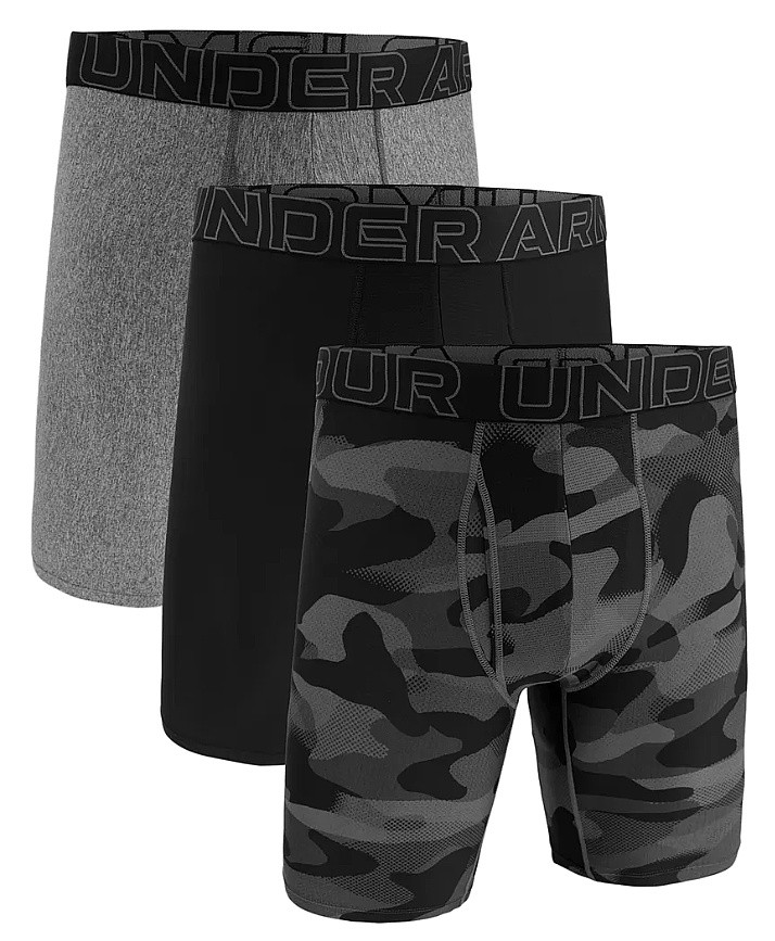 trenírky Under Armour Performance Tech Novelty 9in 3 Pack - Black Camo/Black/Gray