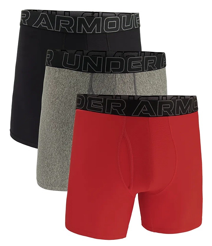 calzoncillos Under Armour Perf Tech 6in 3 Pack - Red - men´s