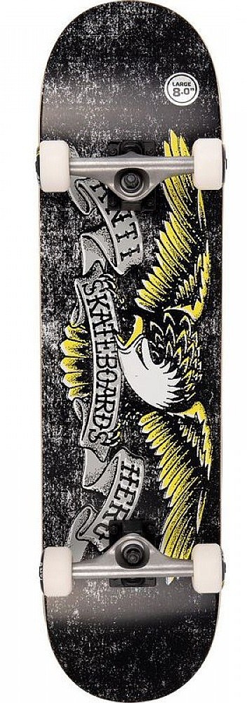 monopatín Antihero Misregistration Complete - Black/Grey/Yellow