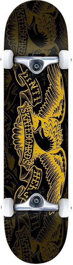monopatín Antihero Repeater Eagle Complete - Black/Yellow