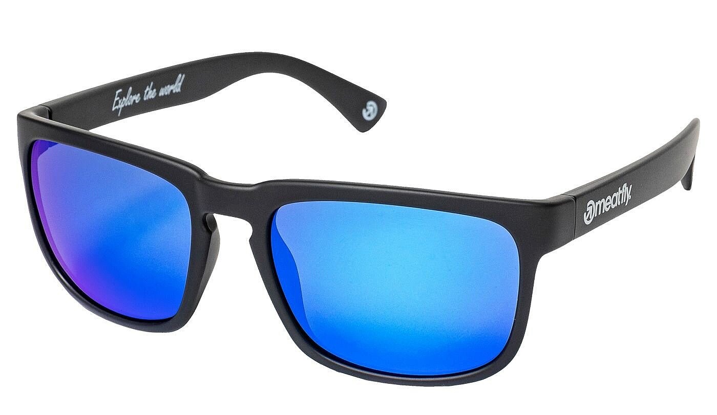 des lunettes Meatfly Gammy - Black Matt/Blue/Polarized