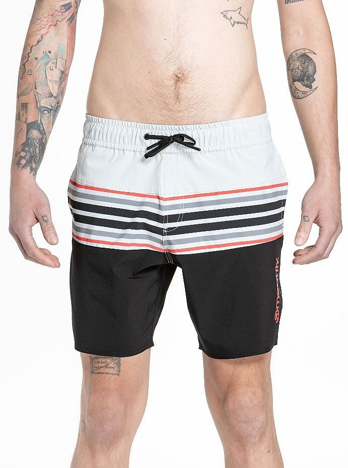 Short de bain Meatfly Keith 17 - Light Grey/Red Orange - men´s