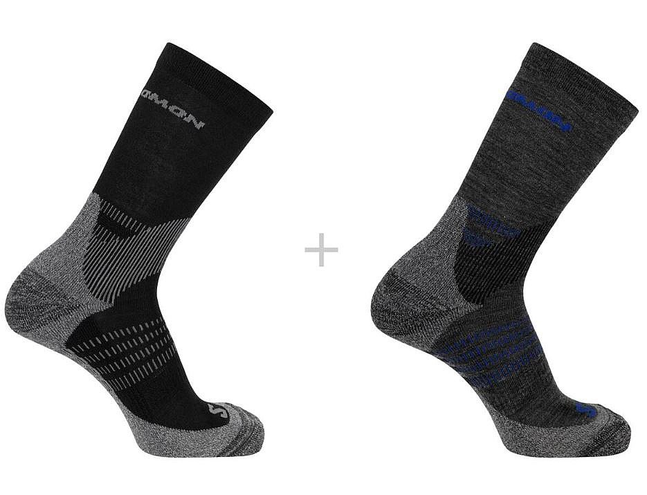 Socken Salomon X Ultra Access Crew 2 Pack - Anthracite/Black