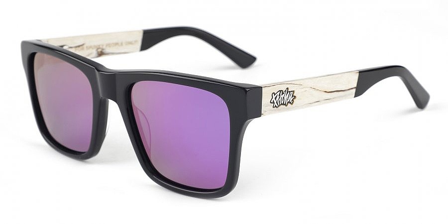 des lunettes Pitcha Maasai V - Black/Purple Revo/Zebra/Polarized