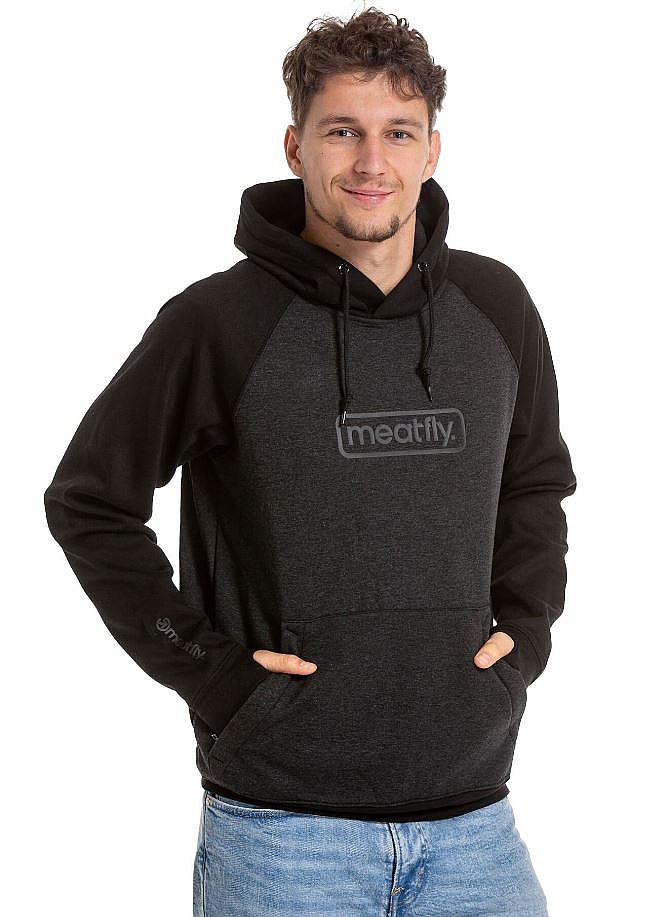 Sweatshirt Meatfly Gravel - B/Heather Black/Black - men´s