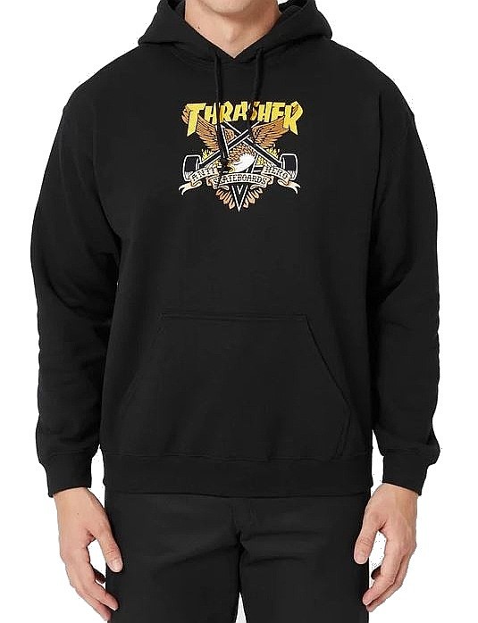 mikina Thrasher Eaglegram X Antihero Hood - Black