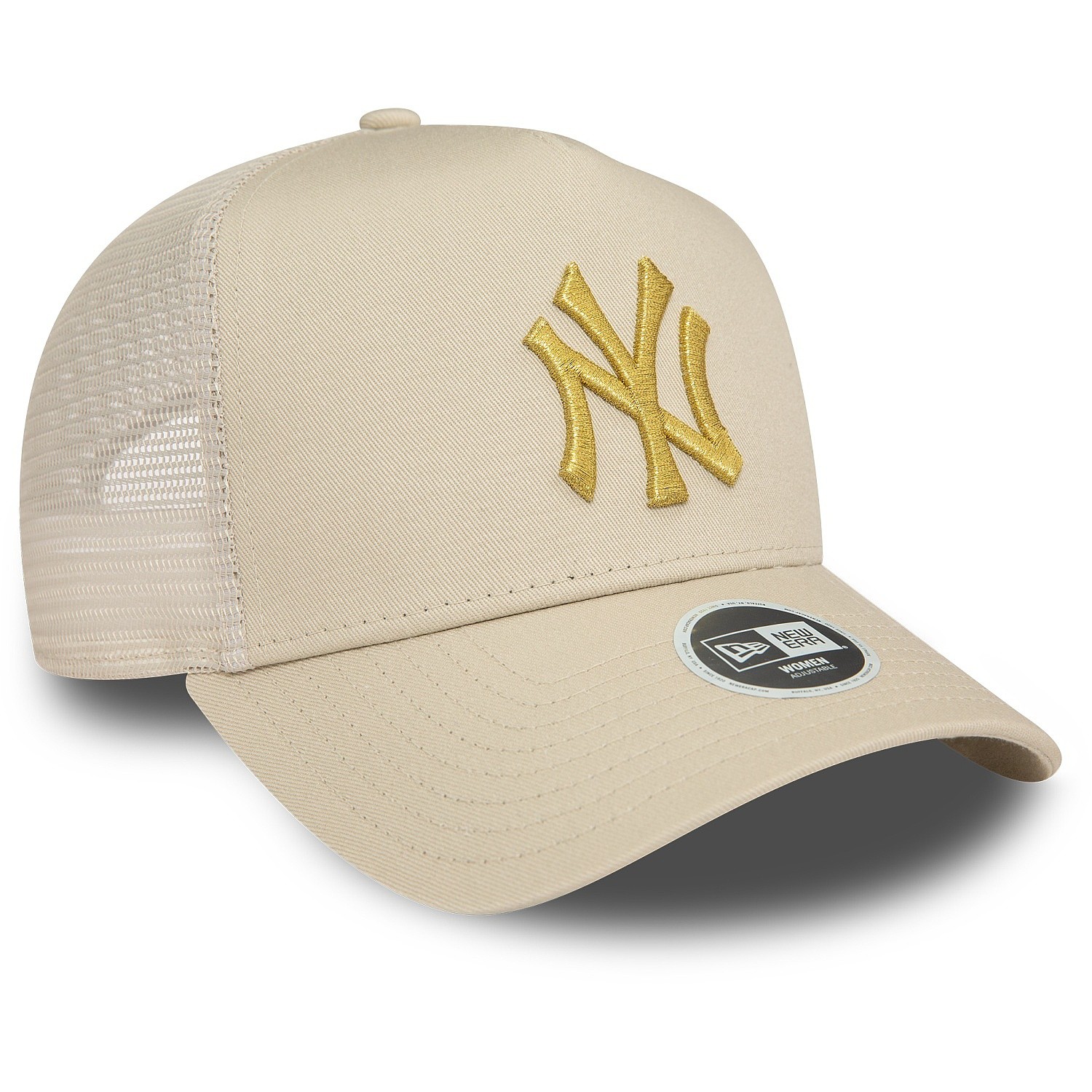 casquette New Era 9FO AF Metallic Trucker MLB New York Yankees - Stone/Metallic Gold - women´s