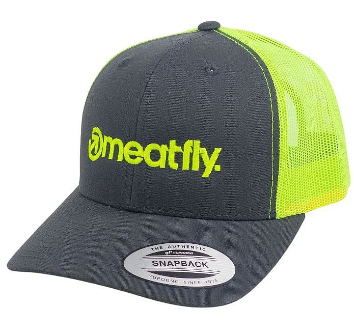 šiltovka Meatfly MF Logo Trucker - Charcoal/Neon Green