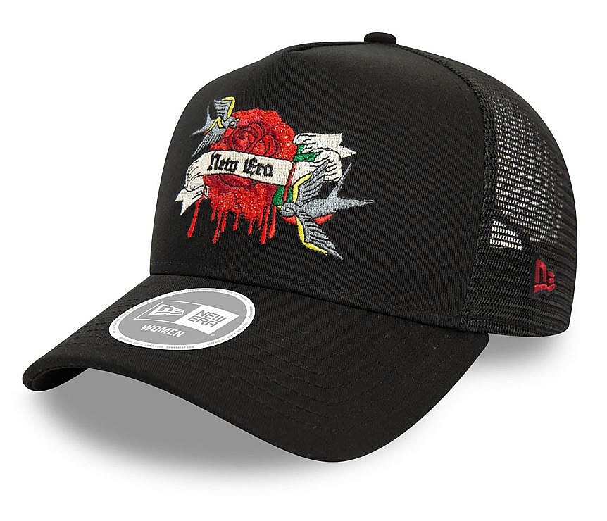 cap New Era 9FO AF Eframe Adjustable Trucker Branded - Black - women´s