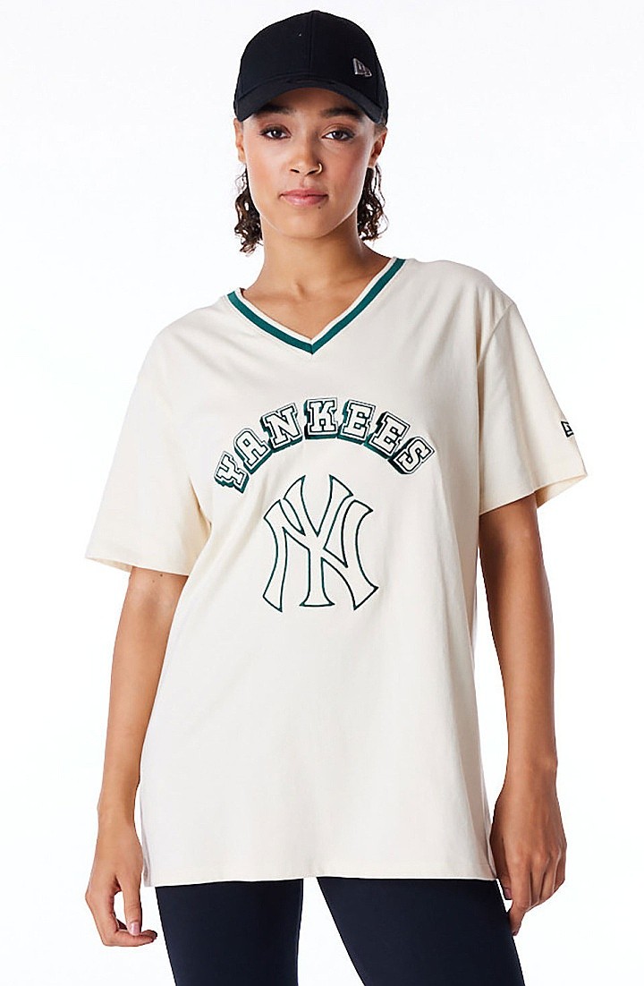 T-shirt New Era Graphic MLB New York Yankees - Light Creme/Navy - women´s