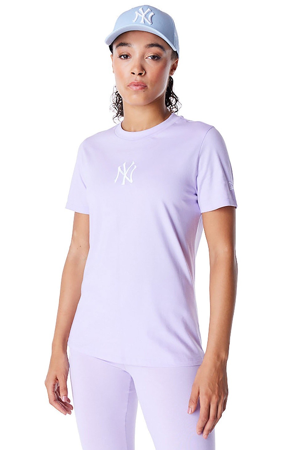 T-shirt New Era League Essential Regular MLB New York Yankees - Pastel Lilac/White - women´s