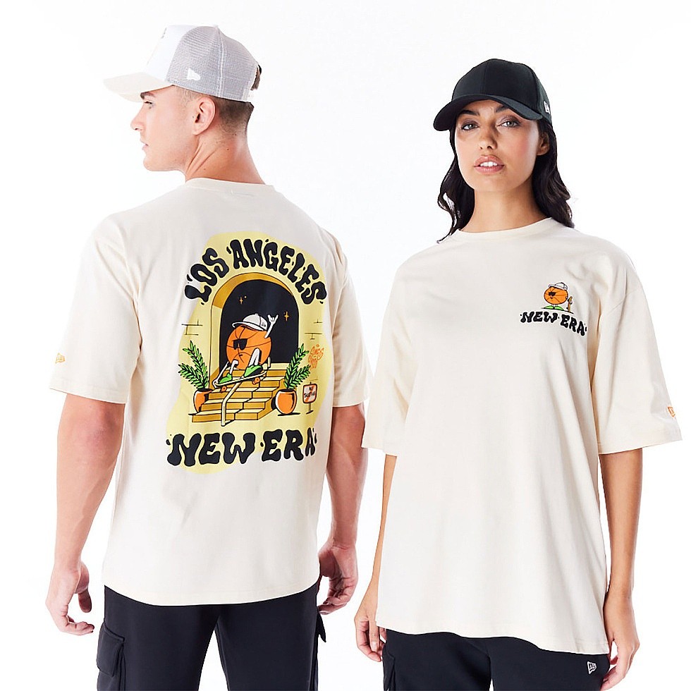 рубашка New Era City Graphic Oversized Branded - Light Creme/Black