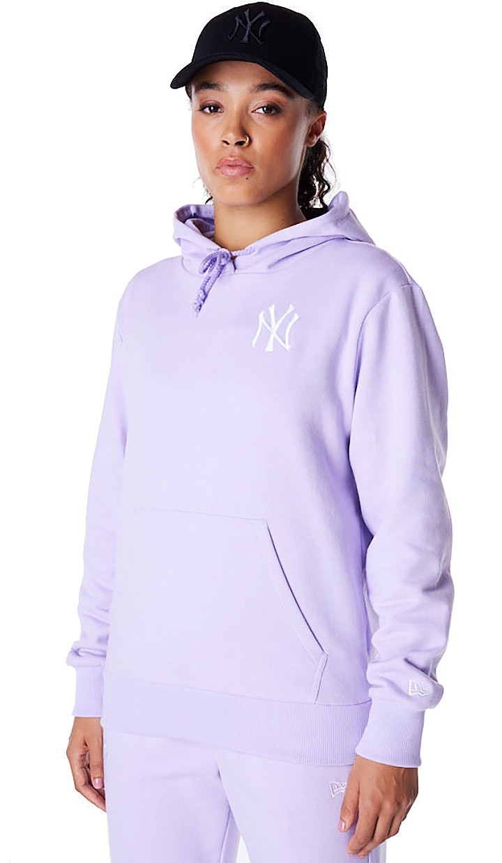 Sweatshirt New Era League Essential Hoodie MLB New York Yankees - Pastel Lilac/White - women´s