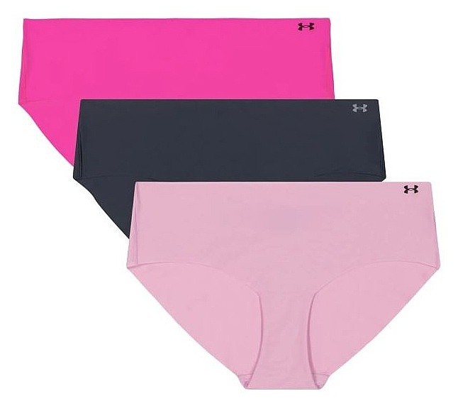 Slip Under Armour Pure Stretch No Show Hipster 3 Pack - Pink Elixir/Pace Pink/Blue Petrol - women´s