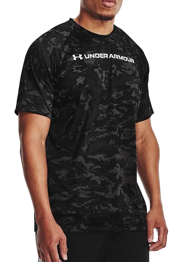 linne Under Armour Tech ABC Camo - Black - men´s